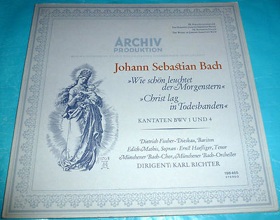 J.S. Bach - Cantatas 1 & 4, Fischer-Dieskau, Edith Mathis, Richter Archiv LP