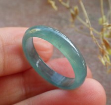 Video Certified Green Natural A JADE Jadeite Circle RING USA. 7.75    642185 AS