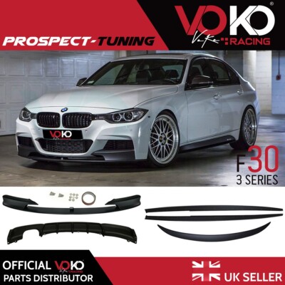 3er BMW F30 MATT SCHWARZ BODYKIT SPLITTER DIFFUSOR SCHWELLER SPOILER MSPORT UK