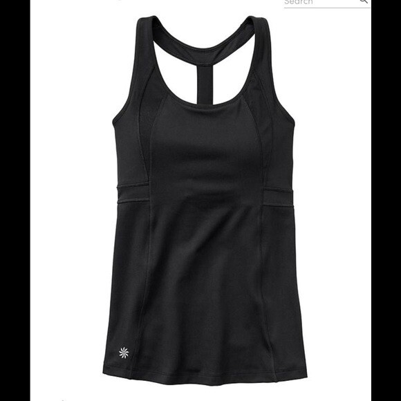 NEW Athleta Stunner Support Tank Top Built in Bra Athletic S Black eBay