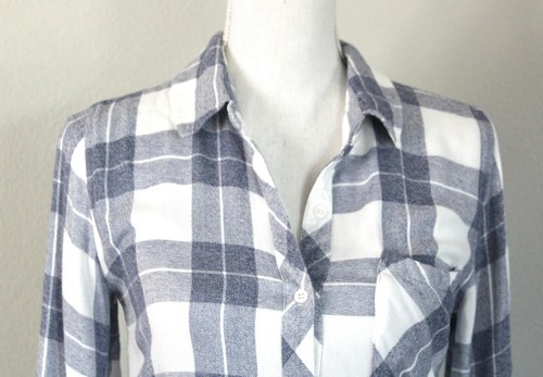 RAILS Hunter Plaid Buttondown Flannel Shirt Top Blue & White River Melange, XS - Bild 3 von 9