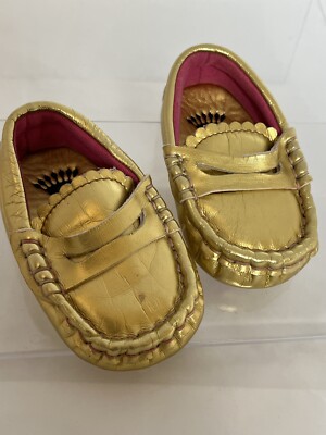 gold dress shoes for infants JUICY COUTURE INFANT BABY Moccasin Slip On HOCO 26