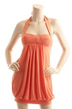 NWT BCBG (MANGO) PLEATED HALTER BUBBLE DRESS, SIZE M MSRP$260