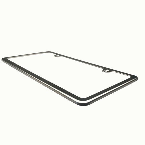 Fit AMG Laser Etching Stainless Steel Polish Chrome Slim License Frame w/Cap - Picture 6 of 9