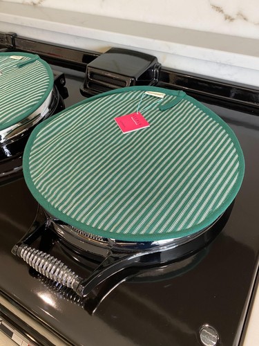 Almohadillas para chefs Sterck verde tambor blanco a rayas aptas para Aga - Imagen 2 de 2