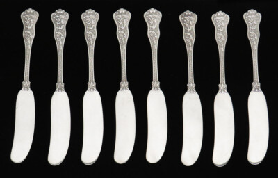TIFFANY & CO (8) OLYMPIAN STERLING SILVER 5 7/8 FLAT BUTTER KNIVES