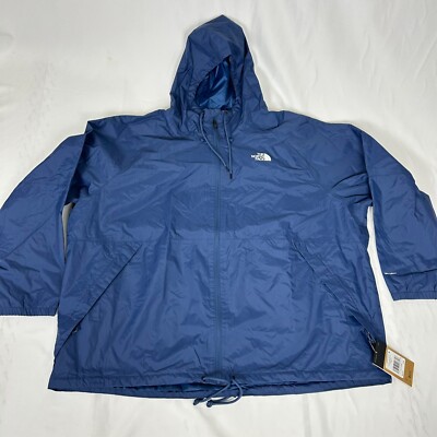 Men's The North Face Big Antora Jacket 4X Shady Blue Rain Hoodie Dry Vent Z85