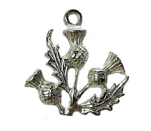 STERLING SILVER SCOTTISH THISTLE CHARM - Picture 2 of 2