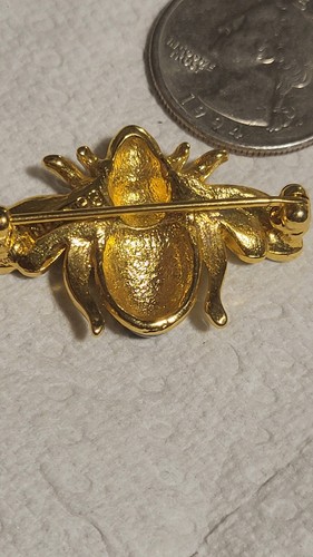 MFA Museum of Fine Arts Boston Bee Brooch 1993 Rhinestone Enamel Gold Pin. 1C3 - Picture 5 of 7