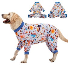 LovinPet 4-Leg Dog Pajamas Brushed Jersey Allergy Friendly for Pitbull/Lab/Boxer