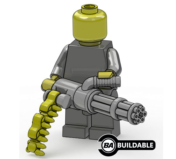 Mini Gun Custom Brickarms MINIGUN w/Ammo for Custom Minifigures NEW - Black/Brass | eBay