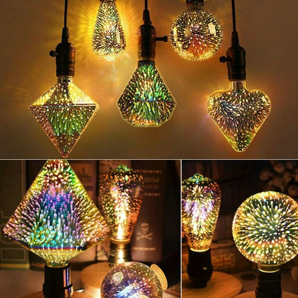 morgen Banzai Vegetatie 3D Firework LED Light Night Lamp E27 Vintage Edison Bulb Christmas Party  Decor | eBay