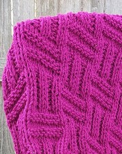 Hand-knitted afghan blanket
