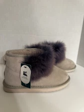 NWT EMU Australia Sz 5 Stinger Mini Lava WaterResistant Sheepskin Boot Tan Purpl
