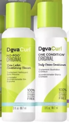 Deva Curl No-Poo Original & One Condition 3 Oz Duo Travel **NEW**