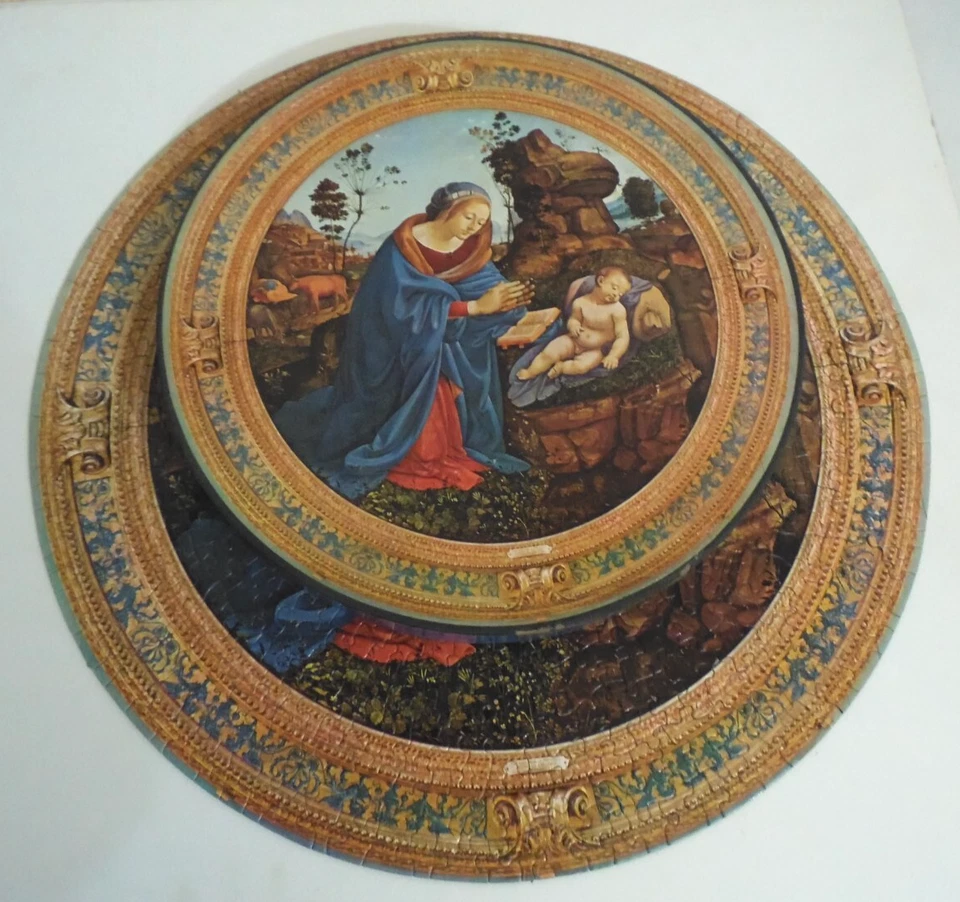 The Adoration of the Child Springbok 圆形拼图带盒 复古 '66 — 第 2/4 张图片