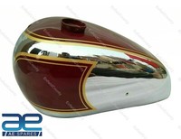 Royal Enfield J,G Modelle 1946 Benzin Kraftstofftank Vorne Stahl Rot Chrom