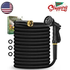 Garden Hose 100FT, Non-Expanding, Lightweight Hose, Leak-Proof Metal Interface