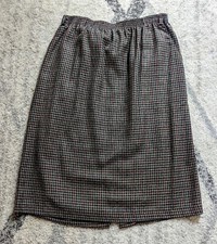 Women's Plaid Pleated Vintage Pencil Skirt Retro 1980s RIGGS New York Size 16