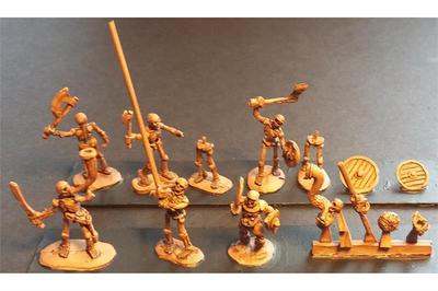 15mm Fantasy Undead Skeleton Axemen with Shields (8 figures)