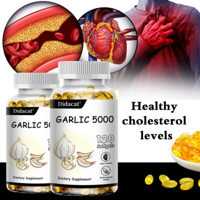 Garlic Fresh Extract 5000 mg Cholesterol Health supp Antioxidant Pills gel