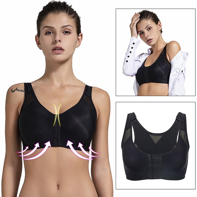 Women Post Surgery Sports Bra Front Closure Comfort Wireless Adjustable