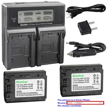 Kastar Battery LCD Dual Fast Charger for Sony NP-FZ100 ?9 ?9R ?9S ?7 III ?6600