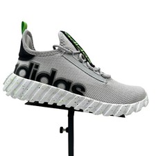 Adidas Kaptir Youth Boy's/Girl's Knit Sneakers Size 4 Gray/Black/Green Lace up