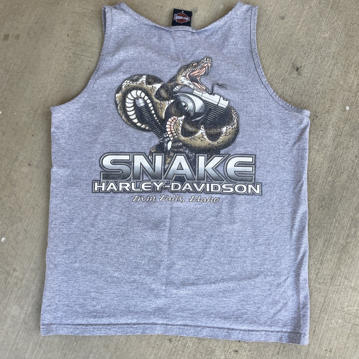vtg y2k 2004 harley davidson flames motorcycles tank Snake twin
