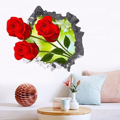 3D Rote Rose 478 Mauer Murals Mauer Aufklebe Decal Durchbruch AJ WALLPAPER DE