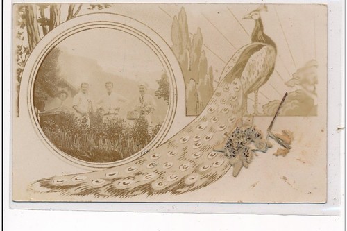 Pendentif émaillé Paon - Occasion, Très Bon état, Bijou Vintage Sans Marque