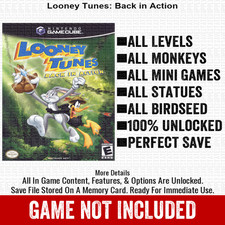 Looney Tunes Back in Action 100 Nintendo GameCube Memory Card Save CHEATS
