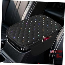 Bling Car Center Console Cover, Microfiber Leather Vehicle Armrest Black