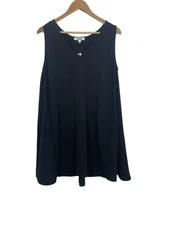 BB Dakota Womens V Neck Sleeveless Tunic Short Dress Black Size Large