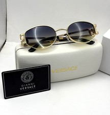 Luxurious Versace Rose Gold Body Black Transparent Sunglasses With Pouch  Box