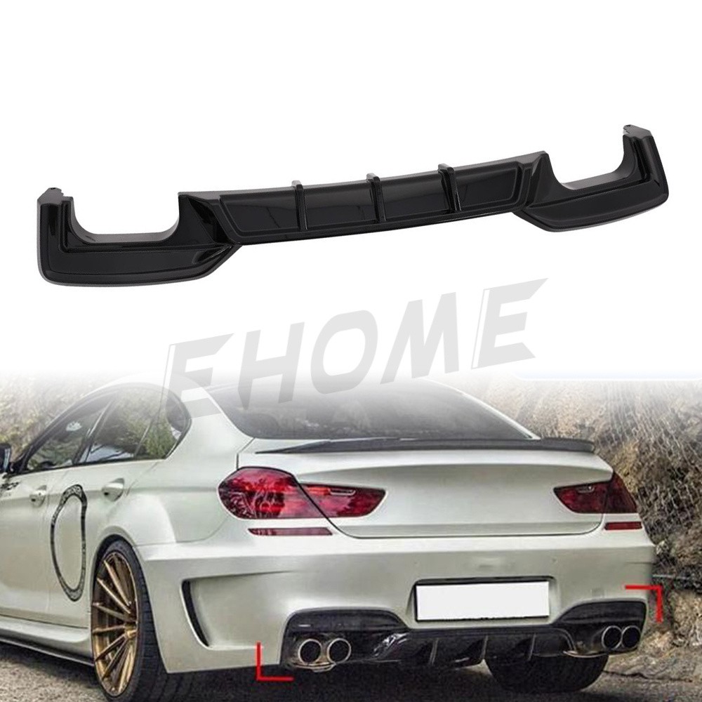 Fits BMW 6 Series F06 F12 F13 M-Sport 2012-2018 Gloss Black Rear Bumper Diffuser