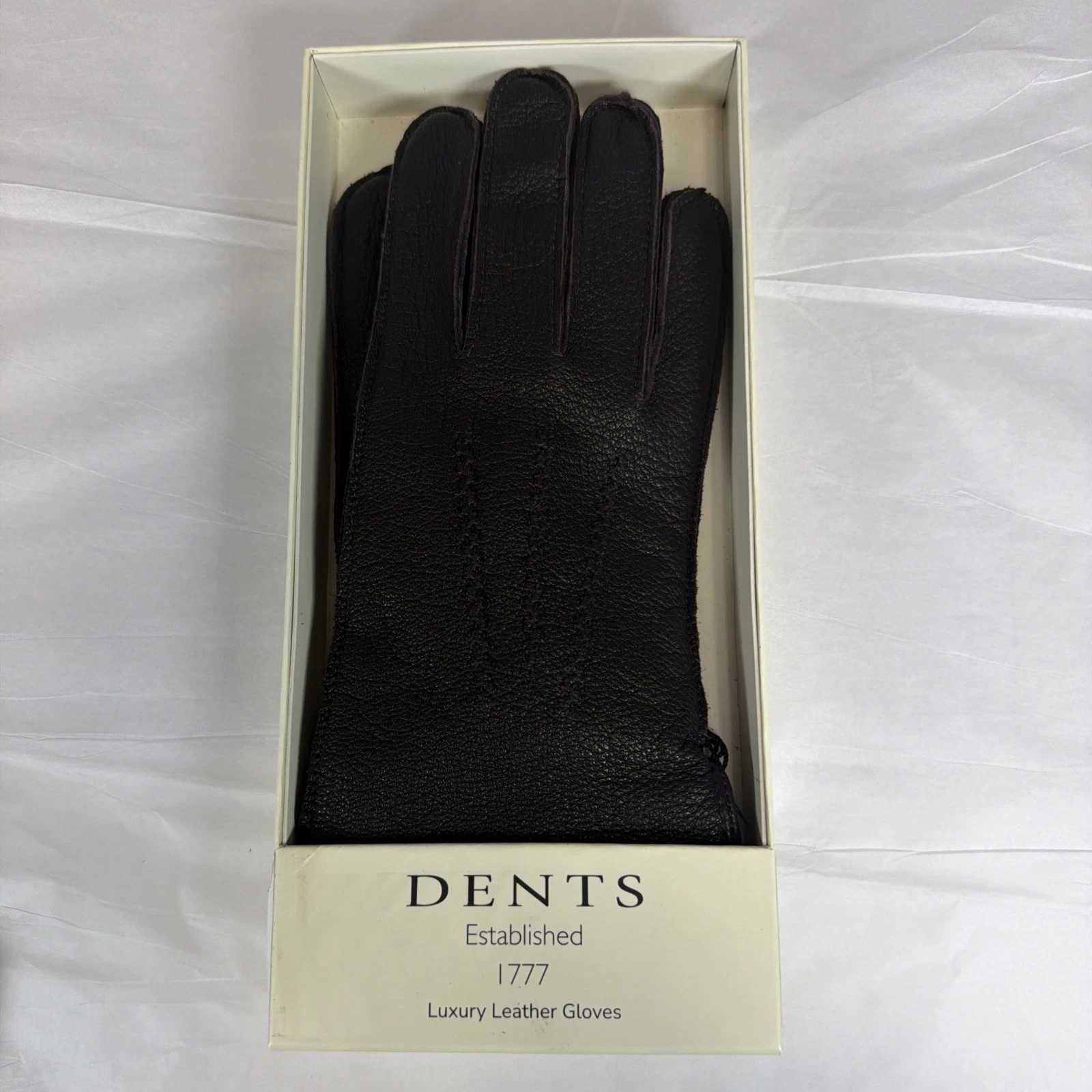 DENTS Lined Butter Soft Sheep Leather Luxury Driving Gloves Medium NWT Black