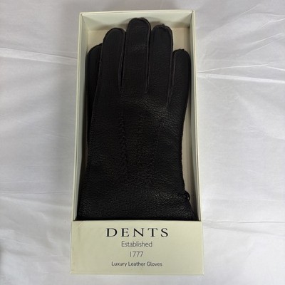 DENTS Lined Butter Soft Sheep Leather Luxury Driving Gloves Medium NWT Black