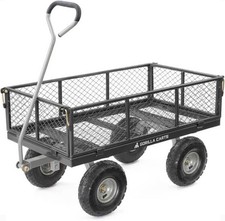Steel Utility Cart, 800 lb Capacity, 4 Cu Ft., Black