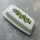 vintage PYREX Spring Blossom Crazy Daisy Butter Dish w/ Cover