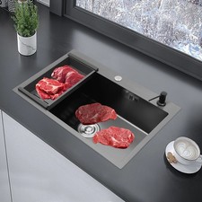 Kitchen Sink Stainless Steel Sink Rectangular Counter Sink W/Soap Dispenser