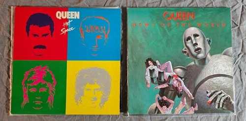 1st Press Queen LP Lot EX NM- NM 1982 Hot Space  w/ OIS /  77 News of the World