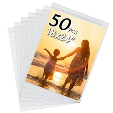 50 Pack Acid-Free Crystal Clear Sleeves Storage Bags for 18x24 Art Prints