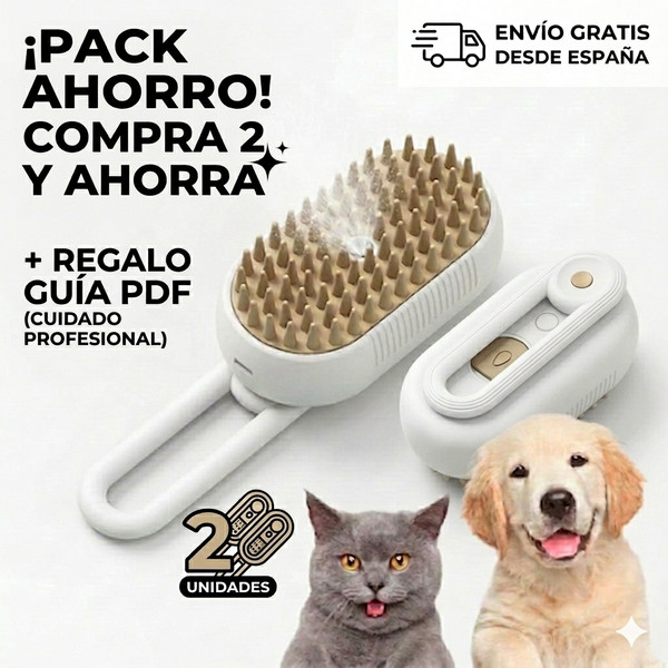 Cepillos Mascotas Hidratación Masaje + AHORRO + Guía PDF PACK DE 2 AHORRO