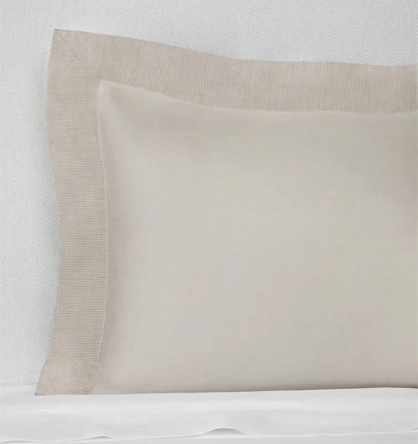 Sferra Carlotta Taupe Estándar Sham Texturizado Puño Satén Jacquard Italia NUEVO Foto 2 de 4