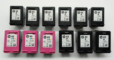 12 Empty HP 63 Ink Cartridges - NEVER REFILLED Purchased New for My Business Use