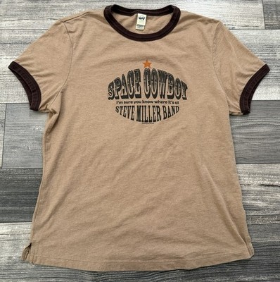 2006 Steve Miller Band Space Cowboy Shirt Womens XL Brown Ringer Tee You Know