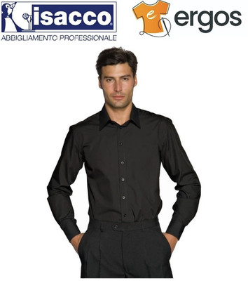 Isaac HEMD CARTAGENA Herren schwarz Langarm klassischer Kragen Slim Arbeit