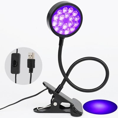 UV LED Black Light Clamp with USB, Upgraded 1 Count (Pack of 1), 