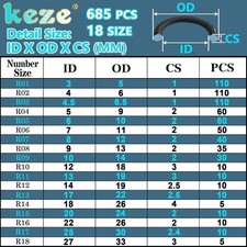 780 PCS Rubber Washer Assortment Kit 14 Size Water Hose Washers and 18 Size N...
